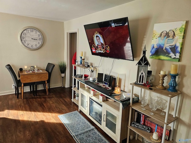 interior space with hardwood / wood-style floors