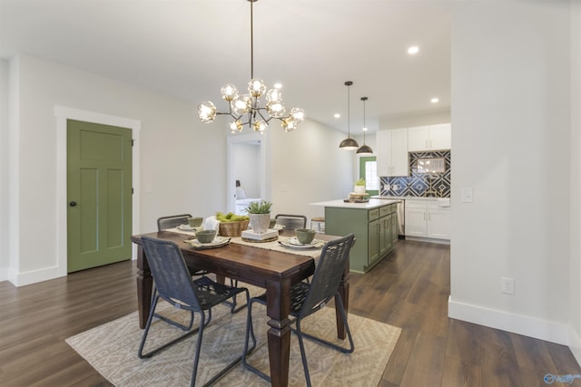 dining room featuring dark hardwood / wood-style flooring