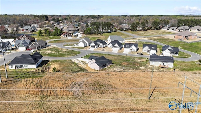 aerial view with a residential view