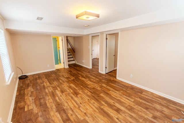 spare room featuring hardwood / wood-style flooring