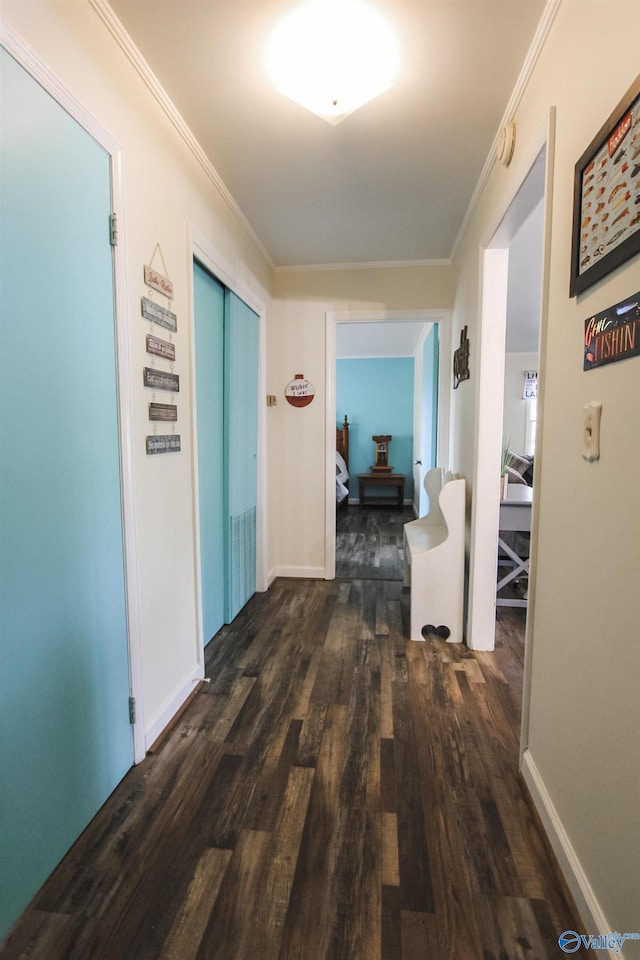 1700 County Road 102, Cedar Bluff, AL 35959 - hall with wood finished floors and ornamental molding