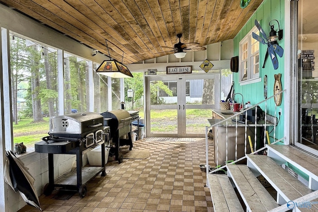 1700 County Road 102, Cedar Bluff, AL 35959 - sunroom / solarium with ceiling fan, entry steps, and lofted ceiling