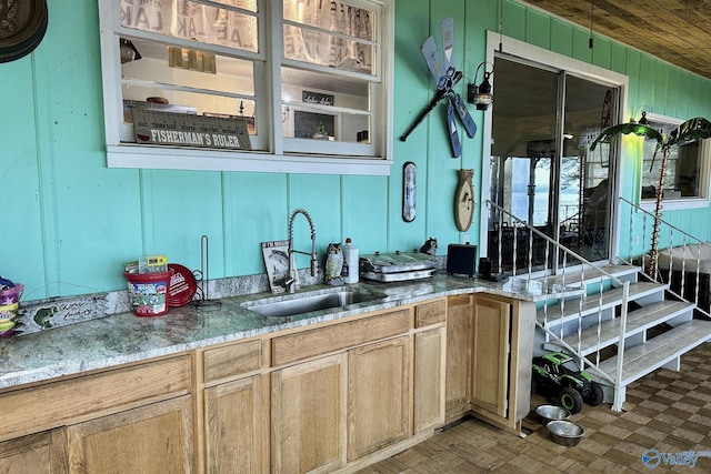 1700 County Road 102, Cedar Bluff, AL 35959 - kitchen with a sink and light stone countertops