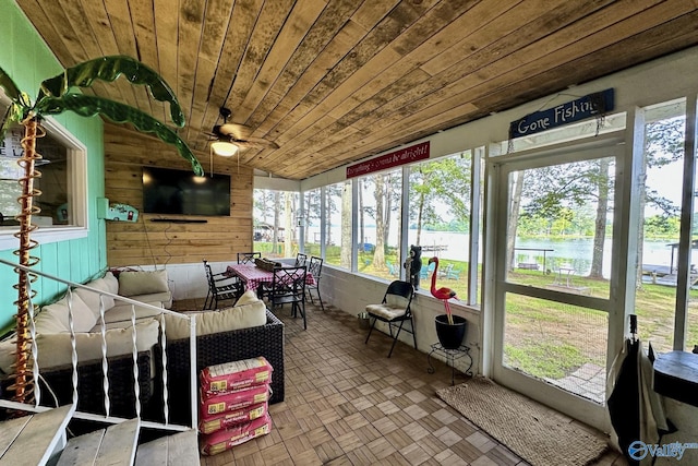 1700 County Road 102, Cedar Bluff, AL 35959 - sunroom with an outdoor hangout area, plenty of natural light, and ceiling fan