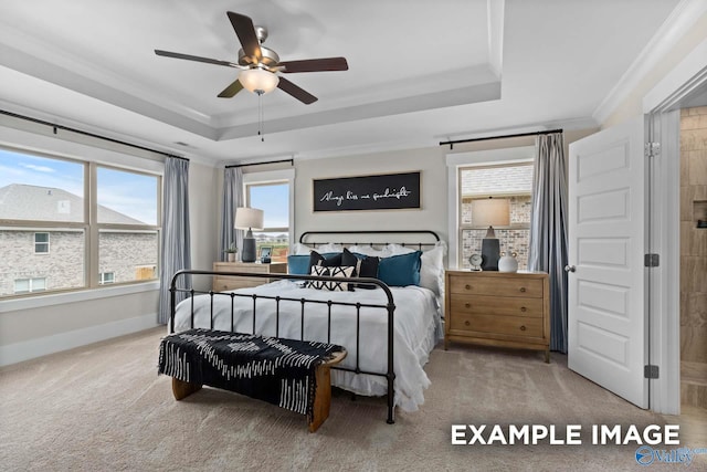 120 Burdine St, New Market, AL 35761 - bedroom featuring crown molding, carpet, and a tray ceiling