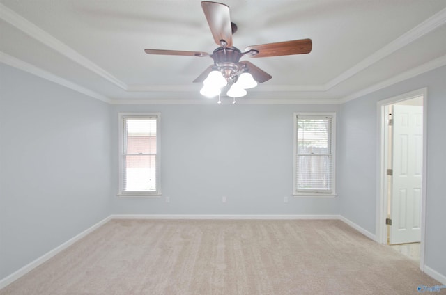 1422 Lake Crest Dr SW, Decatur, AL 35603 - spare room featuring a raised ceiling, carpet floors, plenty of natural light, and crown molding