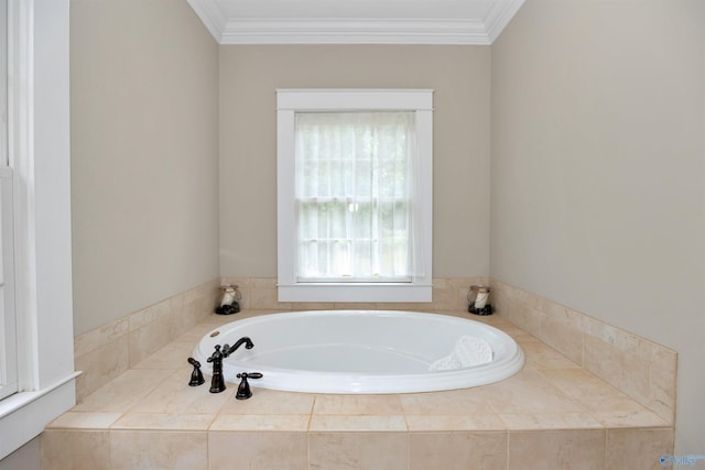 1211 SW Rountree Pl, Madison, AL 35756 - bathroom with a bath and ornamental molding
