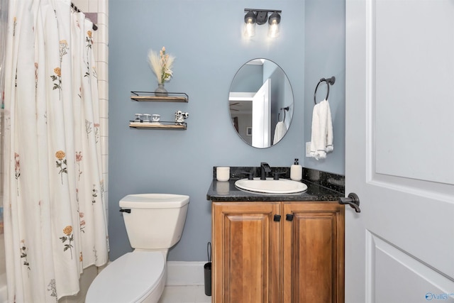 1211 SW Rountree Pl, Madison, AL 35756 - bathroom featuring vanity, toilet, and curtained shower