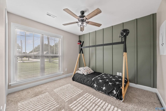 119 Saint Clair Ln, Huntsville, AL 35811 - bedroom featuring baseboards, carpet, and ceiling fan
