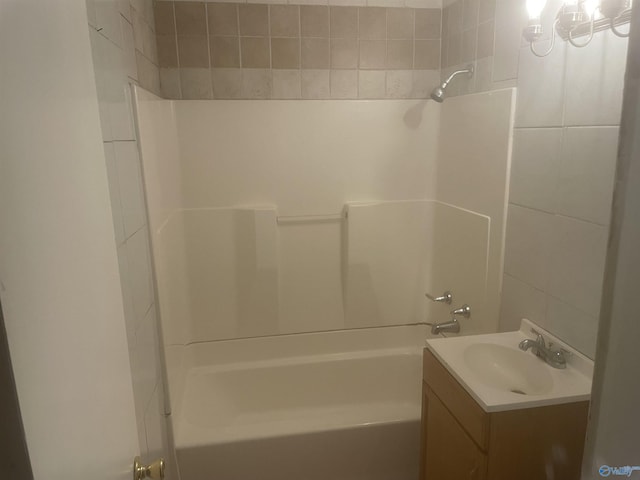 full bathroom with  shower combination and vanity