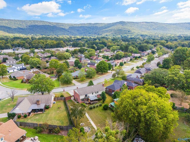 aerial view with a mountain view