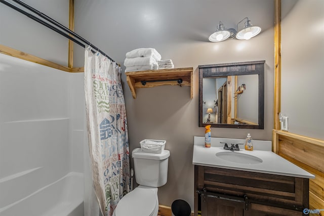 full bath with vanity and toilet