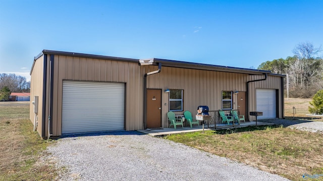 detached garage with driveway