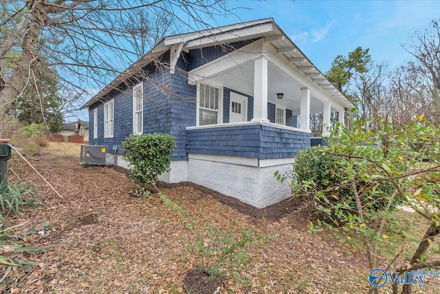 view of home's exterior featuring cooling unit