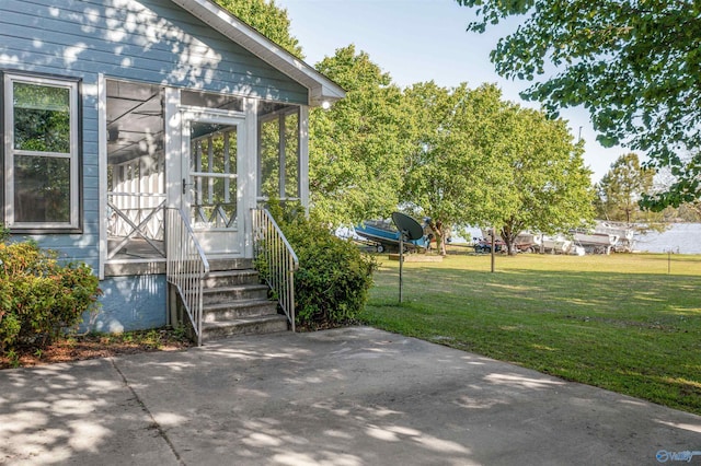 220 County Road 564, Leesburg, AL 35983 - exterior space with a patio area and a lawn