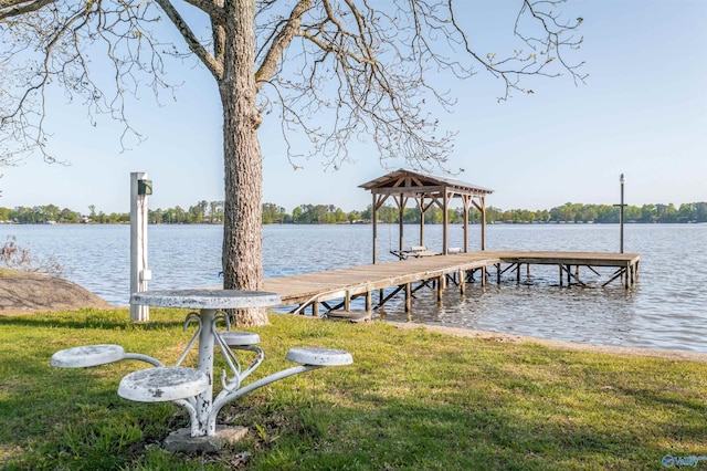 220 County Road 564, Leesburg, AL 35983 - dock area featuring a lawn, a gazebo, and a water view