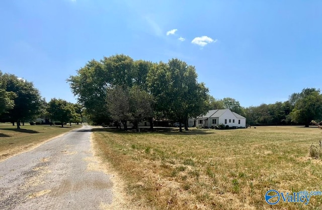 view of street with a rural view