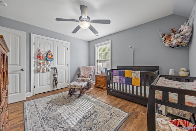11 Nandina Ln SW, Huntsville, AL 35824 - bedroom with a closet, wood finished floors, and ceiling fan