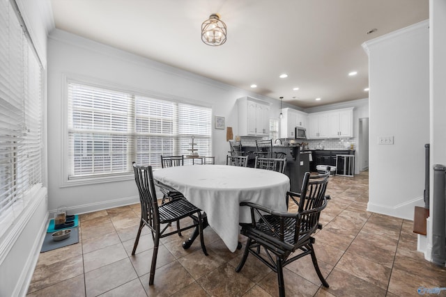 11 Nandina Ln SW, Huntsville, AL 35824 - dining area with baseboards, recessed lighting, and ornamental molding