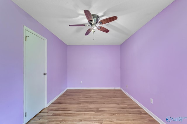 3104 Sandlin Rd SW, Decatur, AL 35603 - unfurnished room with ceiling fan, light wood-style flooring, and baseboards