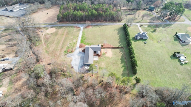 aerial view with a rural view