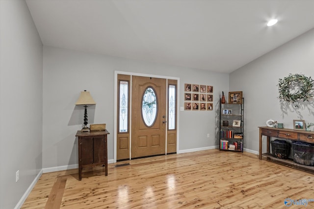 entrance foyer featuring light wood-type flooring