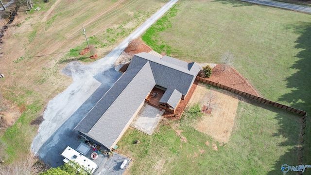 drone / aerial view featuring a rural view