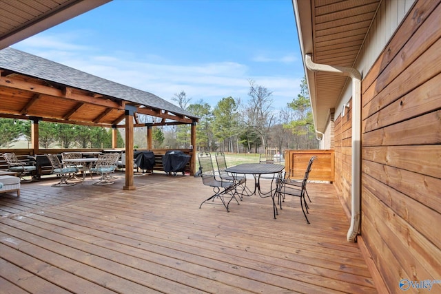 deck with area for grilling