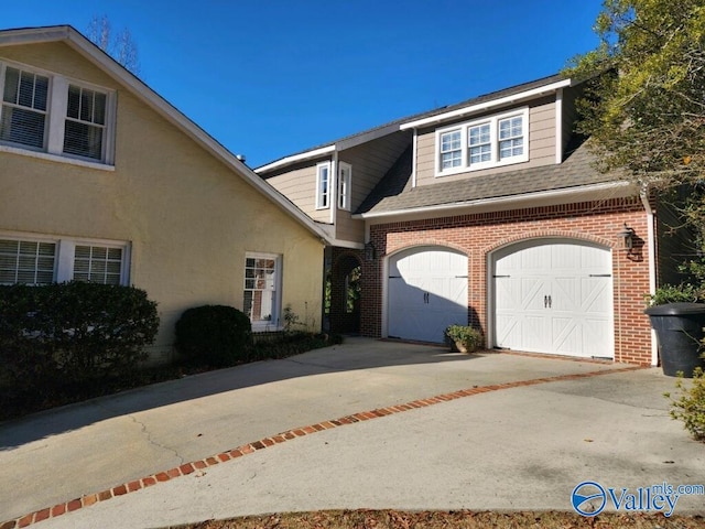 view of property with a garage