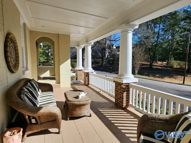 view of patio / terrace featuring covered porch