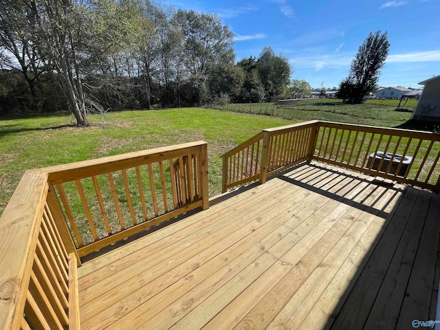 deck with a yard