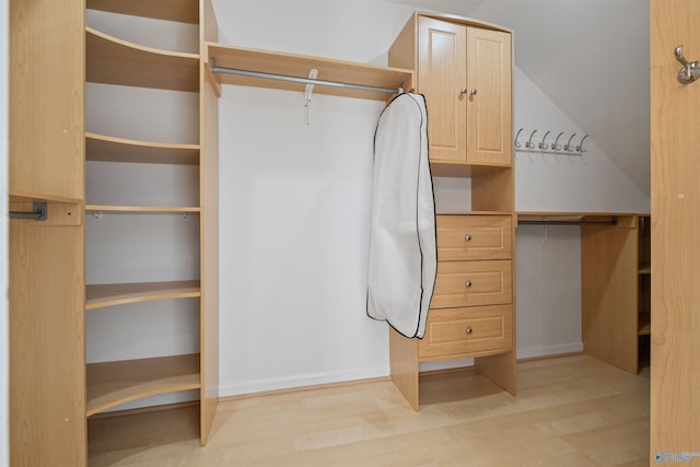 spacious closet with light wood-style floors