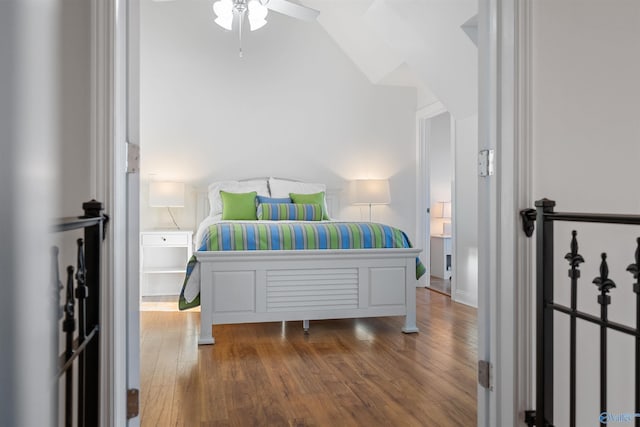 bedroom with wood finished floors