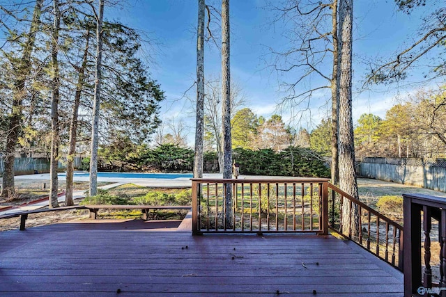 wooden terrace with fence