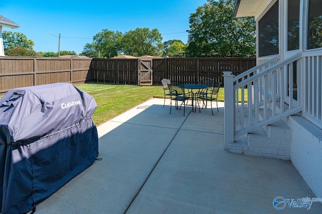 view of patio featuring area for grilling