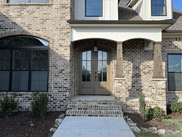 doorway to property with french doors