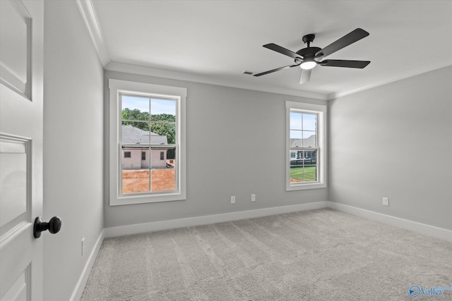 22692 Gunner Cir, Athens, AL 35613 - carpeted empty room featuring ornamental molding, baseboards, and ceiling fan