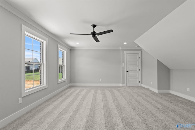 22692 Gunner Cir, Athens, AL 35613 - additional living space with a ceiling fan, recessed lighting, baseboards, and light colored carpet