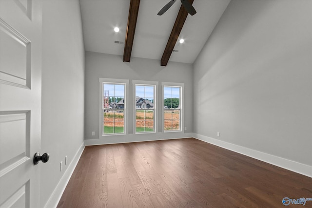 22692 Gunner Cir, Athens, AL 35613 - unfurnished room featuring dark wood-type flooring, baseboards, ceiling fan, and recessed lighting