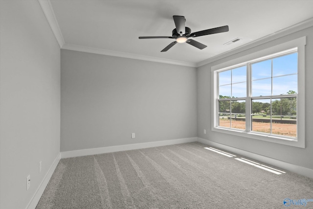 22692 Gunner Cir, Athens, AL 35613 - carpeted empty room featuring ornamental molding, baseboards, and a ceiling fan