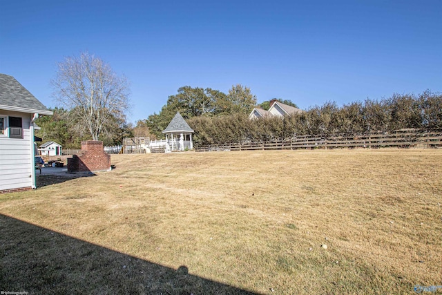 view of yard with a gazebo