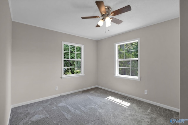 2221 Old Union Rd, Grant, AL 35747 - carpeted empty room featuring baseboards, ceiling fan, and crown molding
