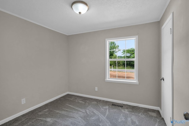 2221 Old Union Rd, Grant, AL 35747 - spare room featuring carpet flooring, baseboards, crown molding, and a textured ceiling