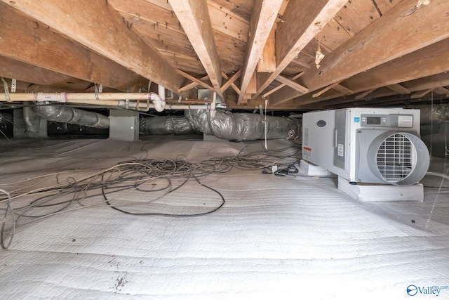 2221 Old Union Rd, Grant, AL 35747 - inside crawl space featuring ac unit