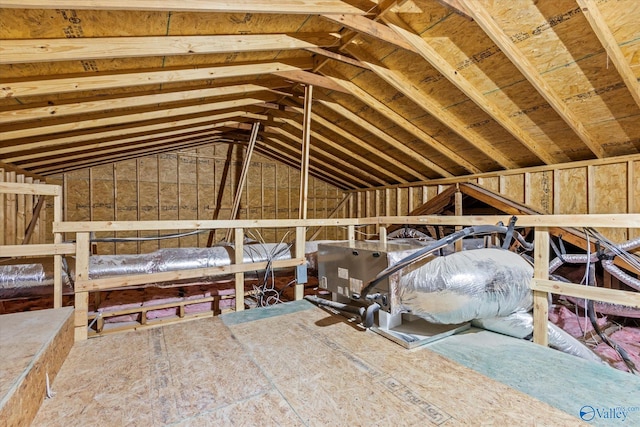 view of unfinished attic