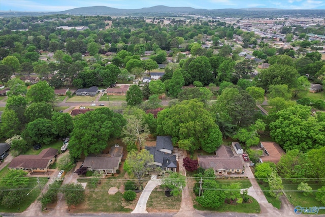 drone / aerial view with a mountain view