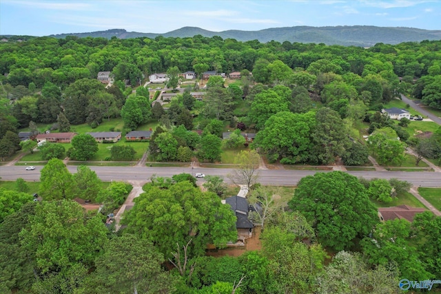 aerial view with a mountain view