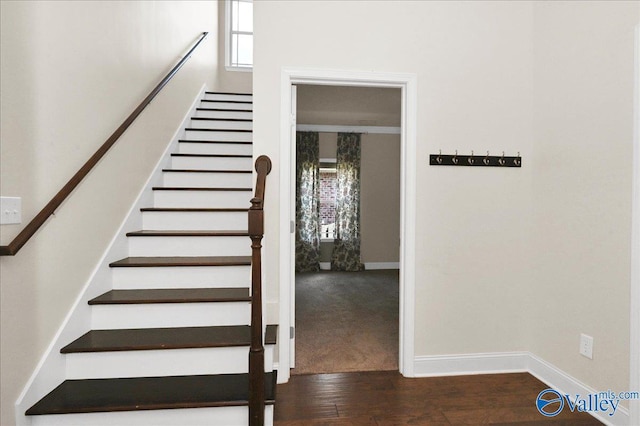 5 Leyland Dr, Huntsville, AL 35824 - staircase featuring plenty of natural light, baseboards, and wood finished floors