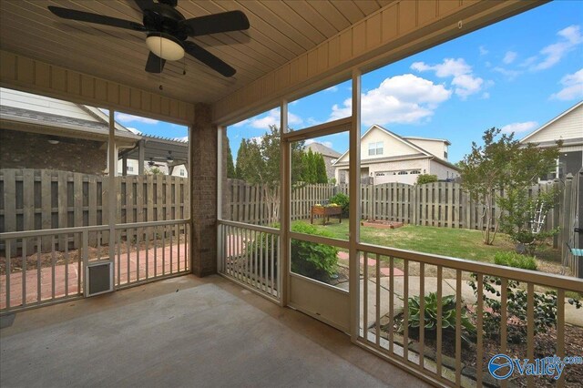 5 Leyland Dr, Huntsville, AL 35824 - unfurnished sunroom with a ceiling fan