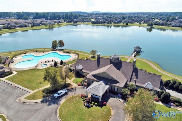 5 Leyland Dr, Huntsville, AL 35824 - drone / aerial view of a pool and a large body of water